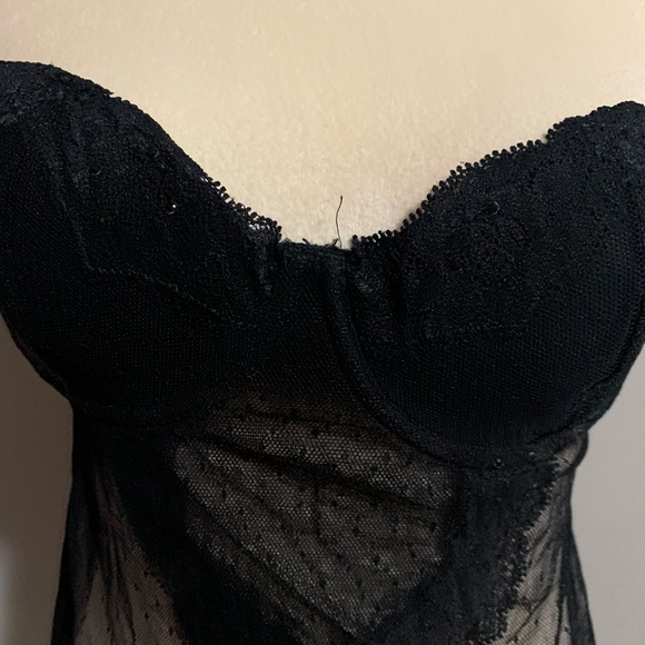 Rare Find Vtg Victoria Secret Bustier You Sexy Little Thing 36C Black Sheer Lace - Picture 7 of 7